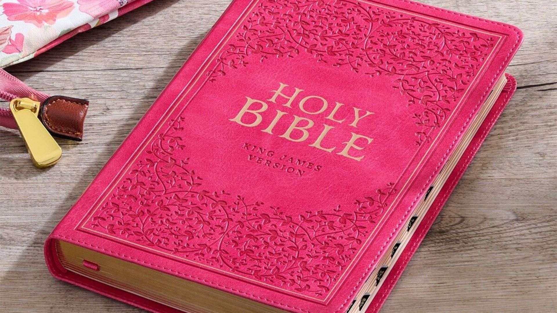 a pink bible written holy bible